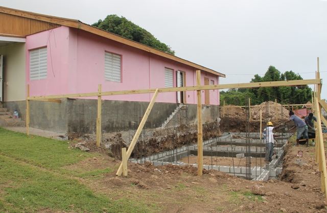 Ongoing work at the Gingerland Preschool conducted by a local contractor under the supervision of the Public Works Department in the Ministry of Communication and Works on Nevis